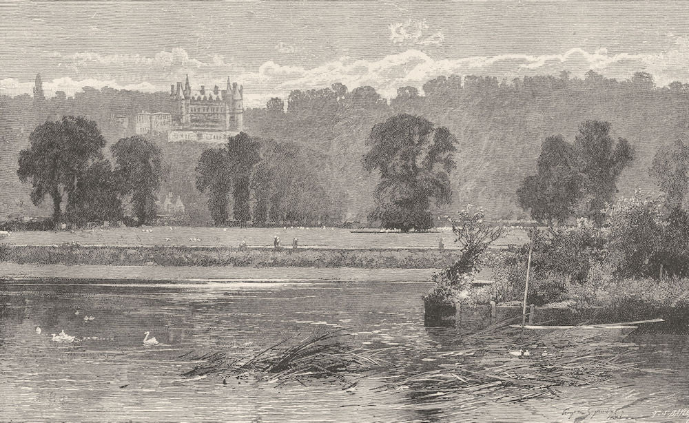 LONDON. Richmond. The Meadows and the park 1901 old antique print picture